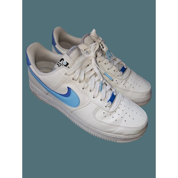 Nike Air Force 1'07 LV8 Sail/Blue Chill-Medium Blue Men Size 11.5 - Picture 6 of 14